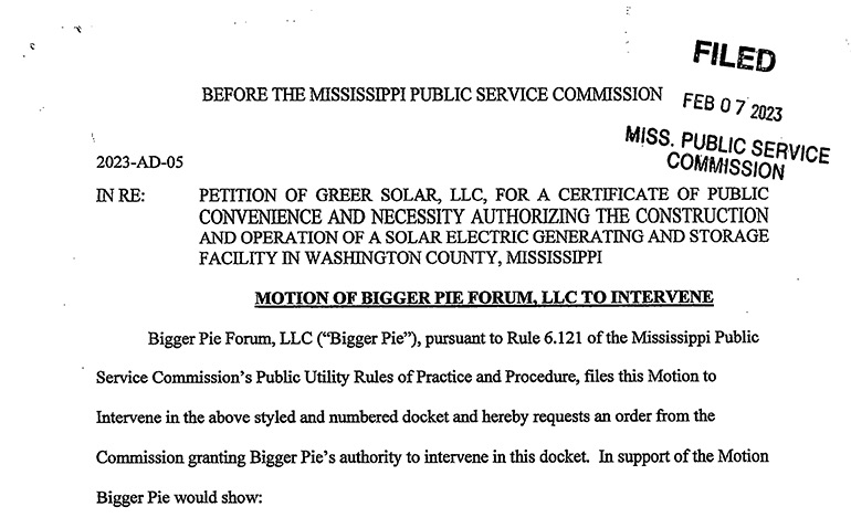 BPF Motion To Intervene in Greer Solar, LLC